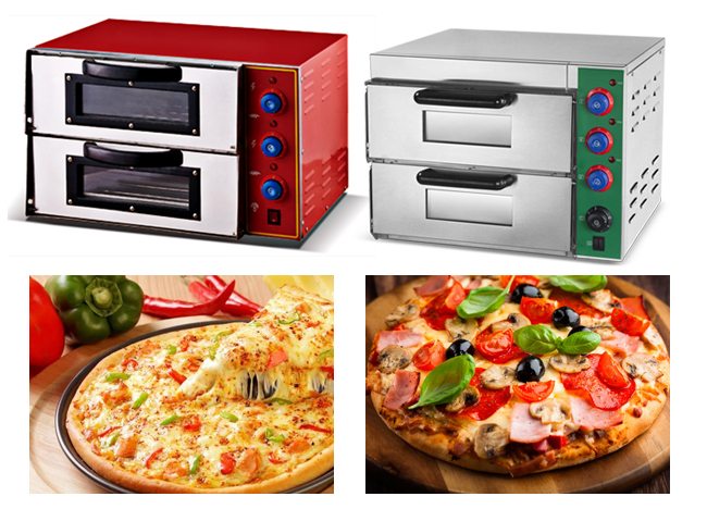 Fabricante casero 3KW de Mini Pizza Oven Electric Bread de la tostadora de la cocina de 2 cubiertas para la panadería con la ventana de visión