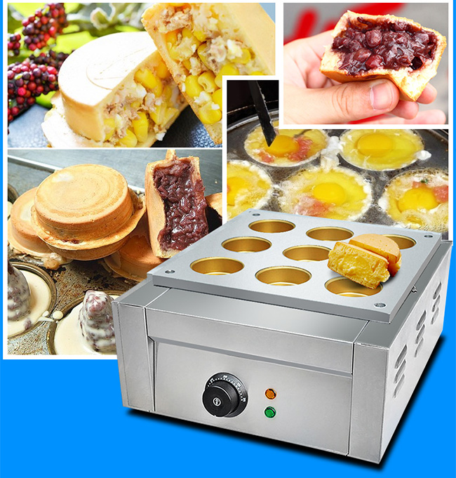 9 agujero eléctrico sólido Bean Cake Making Machine rojo 470*350*190m m