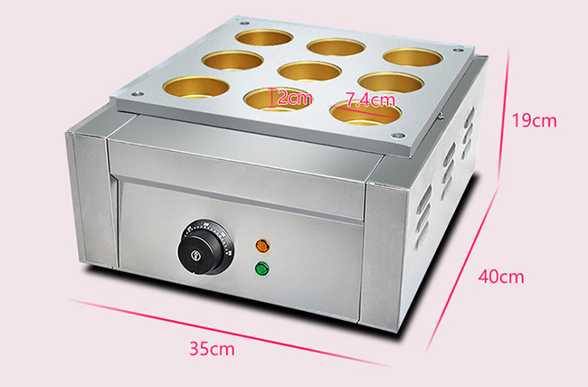 9 agujero eléctrico sólido Bean Cake Making Machine rojo 470*350*190m m
