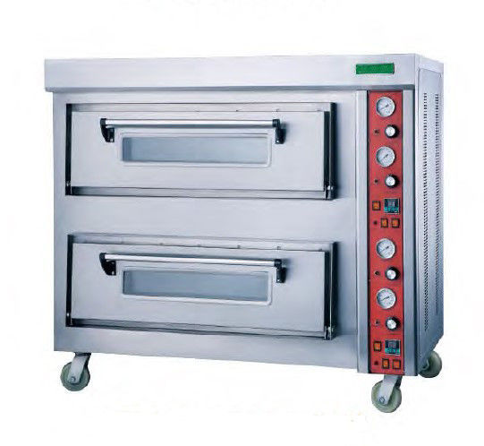 horno doble industrial de la pizza de la cubierta 220V, pizza automática Oven Equipment del restaurante