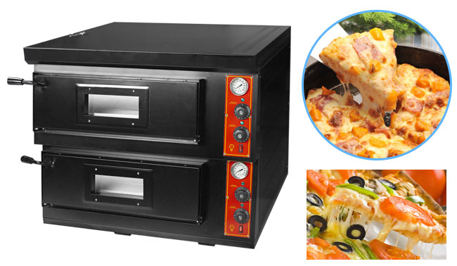 Las cubiertas del anuncio publicitario 2 de la opinión de la ventana proveen de gas la pizza Oven For Hotel tipo de escritorio de la tostadora 9KW del pan de 1 capa