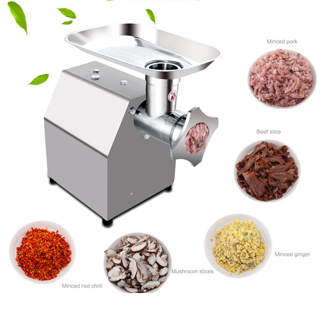 de los alimentos 150KG/h de la transformación de la máquina para picar carne de acero inoxidable With Sausage Tube de los equipos mitad eléctrica