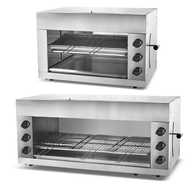 9KW los estantes del anuncio publicitario 2 proveen de gas la máquina de acero inoxidable de la parrilla de la carne de la hornilla de la salamandra 3/6 para el hotel