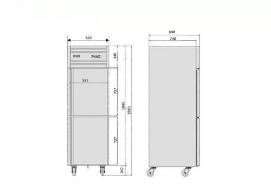 Verticalmente equipo de refrigeración de abastecimiento 500L de 1980m m